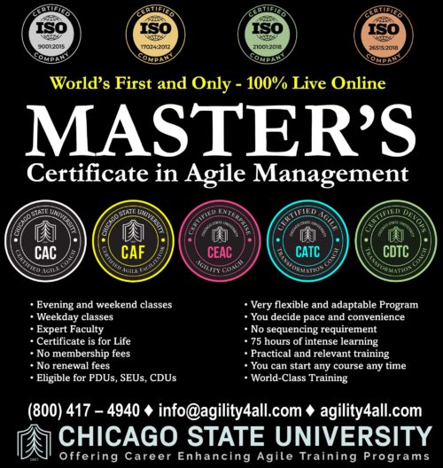 Master's Certificate in Agile Management (MCAM)