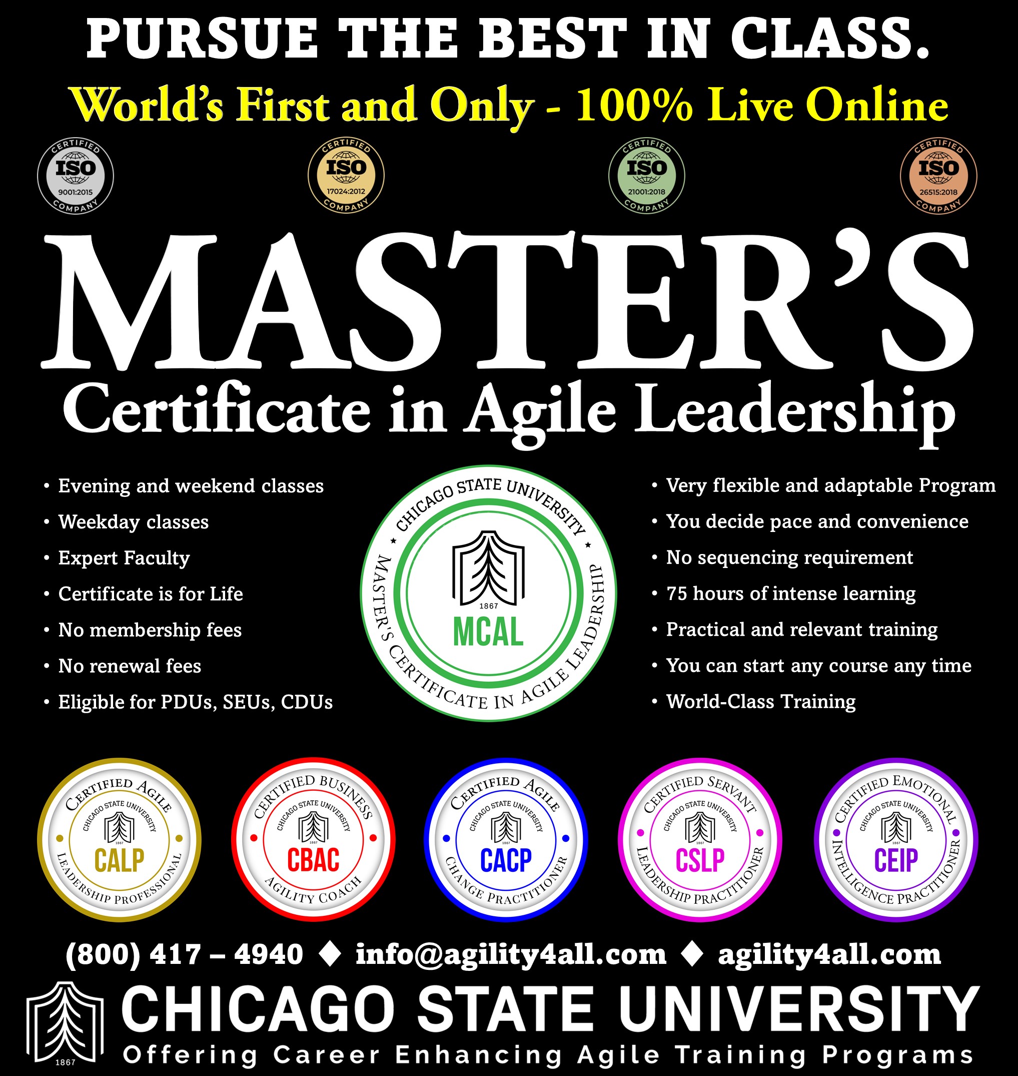 Master's Certificate in Agile Leadership (MCAL) 